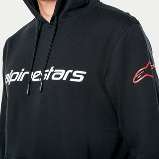 Alpinestars Linear Wordmark V3 Hoodie - Black/White/Red