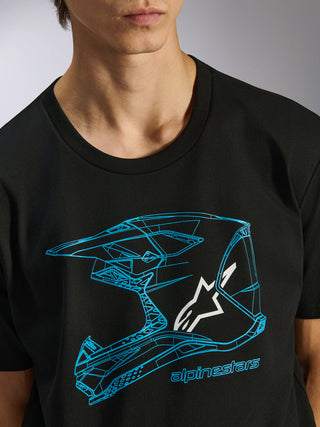Alpinestars MX Helmet CSF Tee - Black/Blue