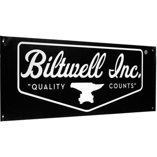 Biltwell Shield Logo Shop Banner 18" x 48" - Black
