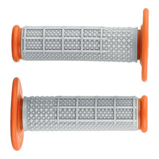 CPR Premium MX/Offroad Grips Micro Diamond Half Waffle - Grey/Orange