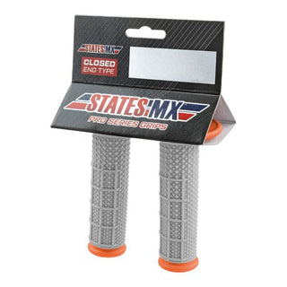 CPR Premium MX/Offroad Grips Micro Diamond Half Waffle - Grey/Orange