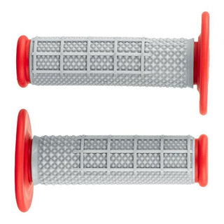 CPR Premium MX/Offroad Grips Micro Diamond Half Waffle - Grey/Red
