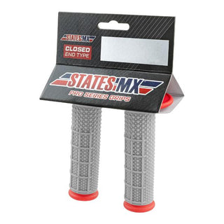 CPR Premium MX/Offroad Grips Micro Diamond Half Waffle - Grey/Red