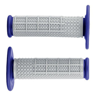 CPR Premium MX/Offroad Grips Micro Diamond Half Waffle - Grey/Blue