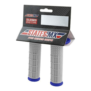 CPR Premium MX/Offroad Grips Micro Diamond Half Waffle - Grey/Blue