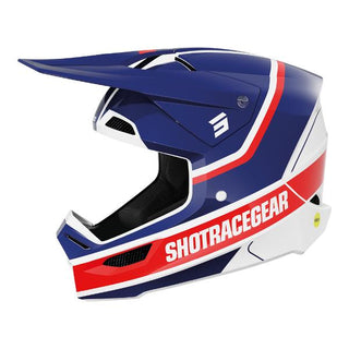 Shot Race Mythic Full Face Helmet - Gloss Blue / Red