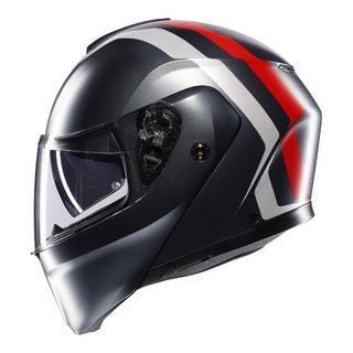 AGV Streetmodular Resia Full Face Helmet - Matte Grey/Silver/Red
