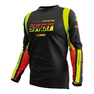 Shot Devo Block Lycra Collar Panel Jersey - Neon Yellow