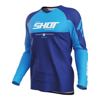 Shot Draw Private Lycra Collar Panel Jersey - Blue