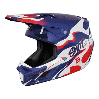 Shot Speed Beast Full Face Helmet - Pearl Blue / Red