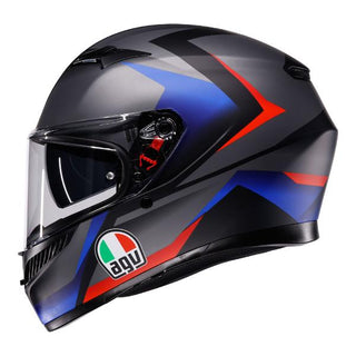 AGV K3 Striga Full Face Helmet - Matt Black/Blue/Red