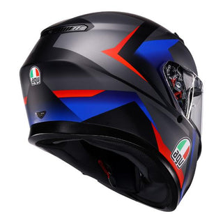 AGV K3 Striga Full Face Helmet - Matt Black/Blue/Red