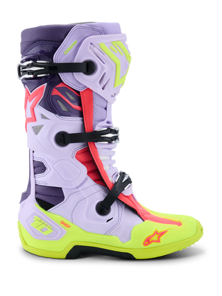 Alpinestars Tech 10 (MY20) Supervented Boots - Purple/Fluro Yellow/Diva-Pink
