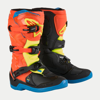 Alpinestars Tech 3S Youth Boots - Fluroorange-Enamel Blue-Fluroyellow