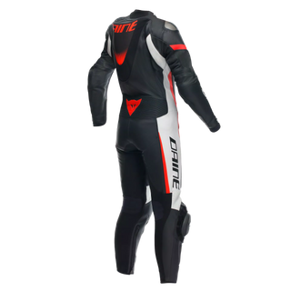 Dainese Grobnik Ladies 1 Piece Perforated Racing Suit - Black/White/Fluro Red