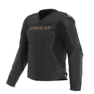 Dainese Racing 5 Men Leather Motorcycle Jacket - Black/Gold