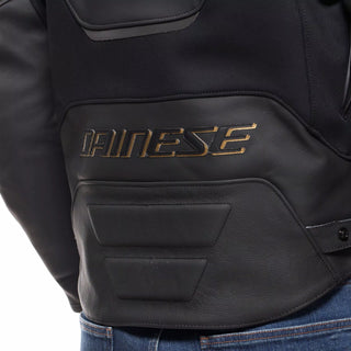 Dainese Racing 5 Men Leather Motorcycle Jacket - Black/Gold