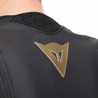 Dainese Racing 5 Men Leather Motorcycle Jacket - Black/Gold