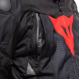 Dainese Super Sprint D-Dry Motorcycle Jackets - Black/Black/Red Lava