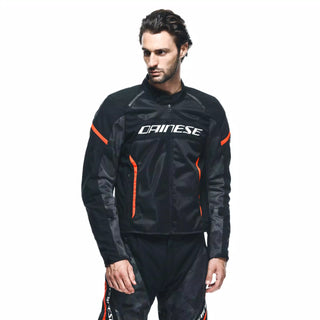 Dainese Air Frame 3 Textile Jacket - Black/Black/Red-Fluro