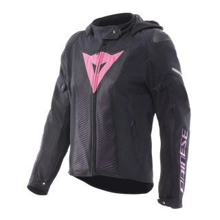 Dainese Super Sprint Air Tex Summer Ladies Motorcycle Jacket - Black/Pink/Viola