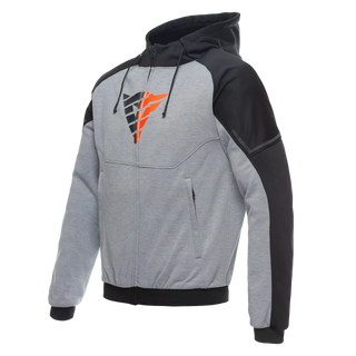 Dainese Daemon-X Safety Fullzip Hoodie - Melange Grey/Black/Red-Fluro