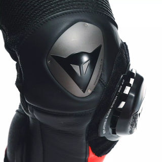 Dainese Misano 3 D-Air Women’s 1 Piece Perforated Leather Motorcycle Suit - Black/Red/Fluro Red