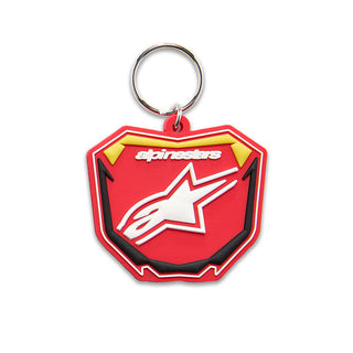 Alpinestars Plate Key Fob - Red/Yellow/Black