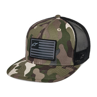 Alpinestars Flag Flat Trucker Hat - Green/Camo/Black