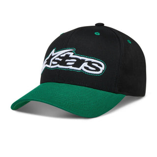Alpinestars Retro One Size Snapback Hat Cap - Black / Green