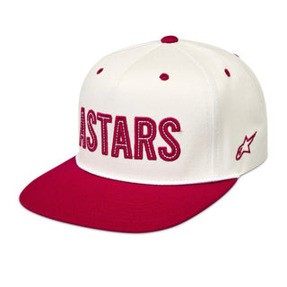 Alpinestars Stadium One Size Snapback Hat Cap - Off White / Red