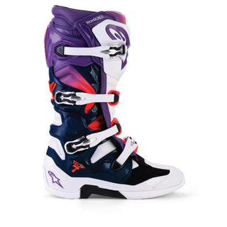 Alpinestars Tech 7 Boots (MY25) - Purple / White / Dark Blue / Red Fluo