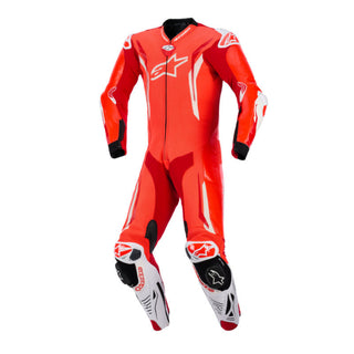 Alpinestars GP Tech V5 One-Piece Leather Suit - Fluro Red / Bright Red / White