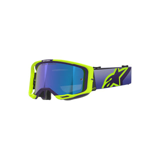 Alpinestars Vision 8 Crop Goggles -Purple/Yellow Fluro/Mirror Blue Lens
