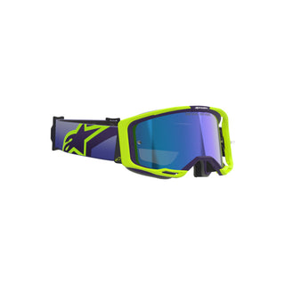 Alpinestars Vision 8 Crop Goggles -Purple/Yellow Fluro/Mirror Blue Lens