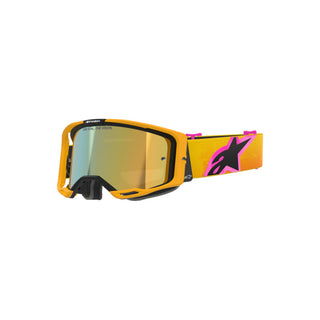 Alpinestars Vision 8 Crop Goggles - Orange/Yellow/Pink/Mirror Gold Lens