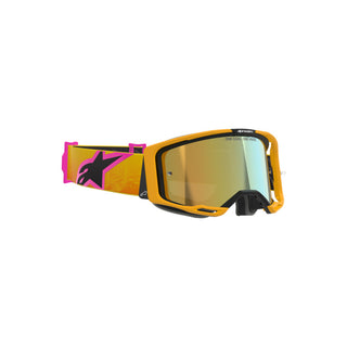 Alpinestars Vision 8 Crop Goggles - Orange/Yellow/Pink/Mirror Gold Lens