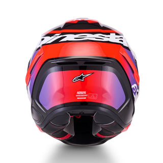 Alpinestars Supertech SR7 Lumen ECE06/DOT Full Face Helmet  Black/Purple/Fluro Red/White Gloss
