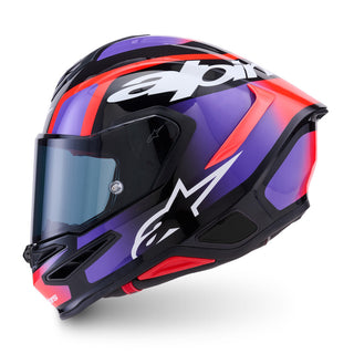 Alpinestars Supertech SR7 Lumen ECE06/DOT Full Face Helmet  Black/Purple/Fluro Red/White Gloss