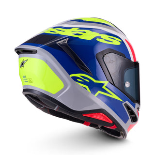 Alpinestars Supertech SR7 Lumen ECE06/DOT Full Face Helmet  Silver/Black/Pink Fluro/Yellow Gloss