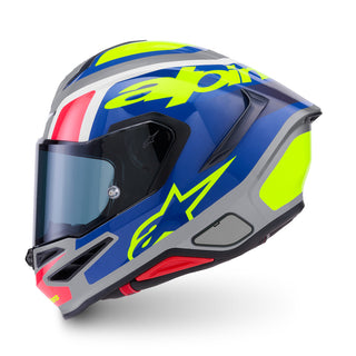 Alpinestars Supertech SR7 Lumen ECE06/DOT Full Face Helmet  Silver/Black/Pink Fluro/Yellow Gloss