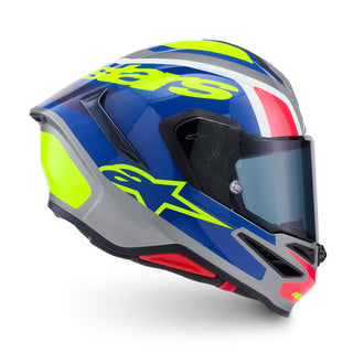 Alpinestars Supertech SR7 Lumen ECE06/DOT Full Face Helmet  Silver/Black/Pink Fluro/Yellow Gloss