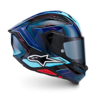 Alpinestars Supertech SR7 Kinetis ECE06/DOT Full Face Helmet  Black/Blue Fluro/Pink/White Gloss