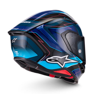 Alpinestars Supertech SR7 Kinetis ECE06/DOT Full Face Helmet  Black/Blue Fluro/Pink/White Gloss
