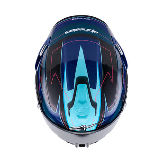 Alpinestars Supertech SR7 Kinetis ECE06/DOT Full Face Helmet  Black/Blue Fluro/Pink/White Gloss