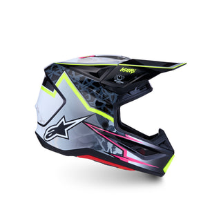 Alpinestars SM7 Blaster ECE06 Full Face Helmet - Black / Gray / White / Yellow Fluo / Glossy