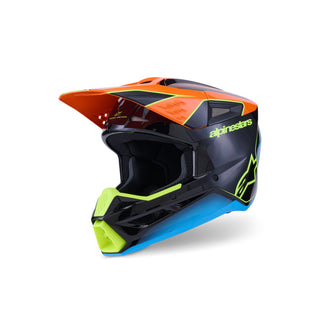 Alpinestars SM3 Fray ECE06 Helmet -  Black/Orange/Fluro/Yellow/Glossy