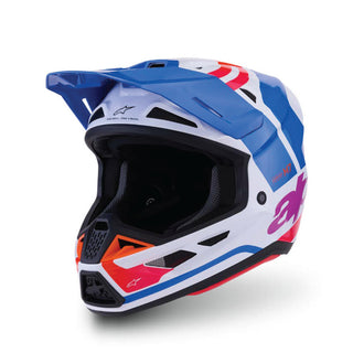 Alpinestars SM7 Core ECE06 Full Face Helmet - White / Blue / Orange / Pink / Glossy