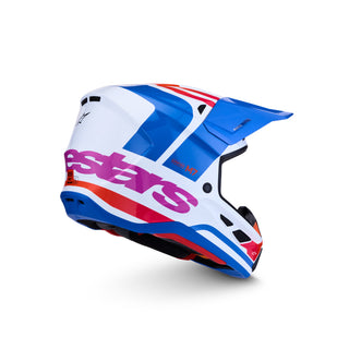 Alpinestars SM7 Core ECE06 Full Face Helmet - White / Blue / Orange / Pink / Glossy