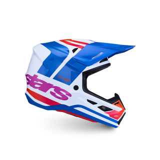 Alpinestars SM7 Core ECE06 Full Face Helmet - White / Blue / Orange / Pink / Glossy